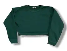 Reformation Green Cropped Sweatshirt Crewneck Organic Cotton USA Medium Casual