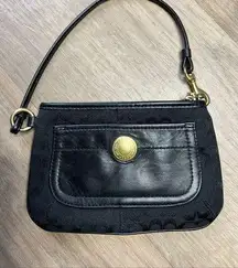 Coach  1941 Vintage Black Canvas Black Mini Bag Wristlet