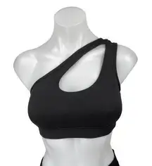 Black Sleeveless One Shoulder Cutout Cami Camisole Sports Bra Crop Tank Top Sz S
