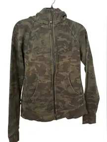 Lululemon Scuba Hoodie Womens 8 Camo Cotton Fleece Heritage Full Zip Camouflage