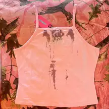 brand new with tags pink bow "busy ghosting" tank top