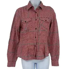 Vtg 90s Levi's W Plaid Flannel Womens Shirt Sz S Y2K Western Grunge Hong Kong