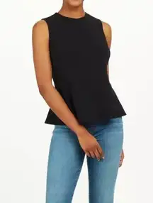 AirEssentials Peplum At-The-Hip Top Very Black Sleeveless Traveling Tank S