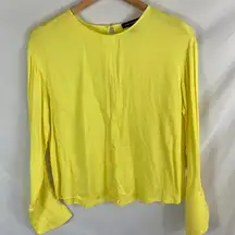 Something Navy Yellow Long Sleeve Blouse Size Small