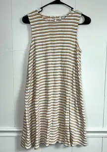 American Eagle Open Back Swing Tank T-Shirt Sleeveless Striped Dress Size Small