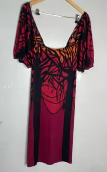 MARA‎ HOFFMAN Silk Jersey Art Deco Tree Dress Size Medium $398