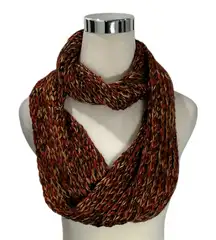 Women’s Infinity Scarf Fall Autumn Colors Red Orange Chunky Cozy Knit Winter