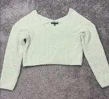 Kendall & Kylie Soft Green  crop Knit‎ Sweater size XS