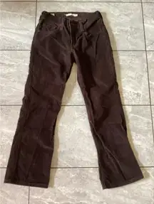 Levi Strauss Co Mid Rise Ankle Bootcut Corduroy Pants Brown Women 25