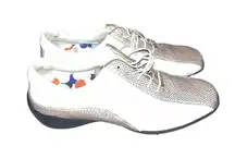 Womens FootJoy LoPro Collection Golf Shoes White & Taupe Snake Print Sz 7