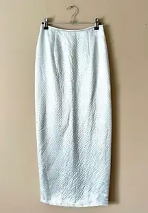 JESSICA MCCLINTOCK x GUNNE SAX | Silver Metallic Textured Maxi Skirt Sz 3