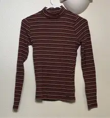 Hollister Striped Mock Neck Top