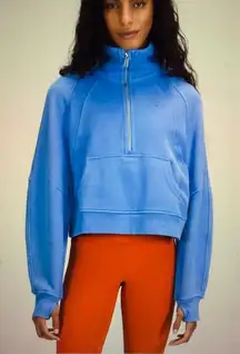 Lululemon Scuba Oversized Funnel Neck 1/2 Zip Blue Nile Sz:m/l