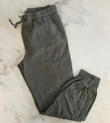 Belle Kim Shavel Olive Green Jogger Pants Drawstring Pockets Women's SP