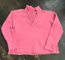 Women’s Frank & Eileen Coral Pink Patrick Popover Henley 100% Cotton Top Medium
