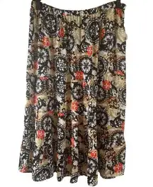 Jaclyn Smith‎ NWT Stretchy Waist Multicolor Tiered Maxi Skirt Size XXL