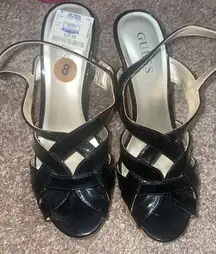 GUESS Wedge black heels —size 8