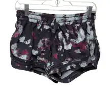 Lululemon Running Shorts Womens Sz 8 Make A Move Purple‎ Black Athletic Gym Mesh