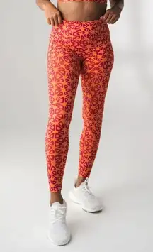 VITALITY x COSMOPOLITAN Vibrant Red and Orange Patterned Leggings