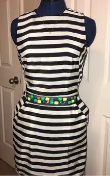 NWT  Neon Beaded Striped Mini Dress 8