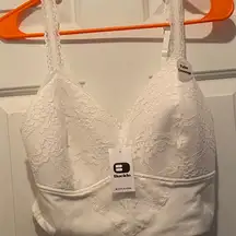 Buckle White Lace Crop Top