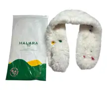 New  Decorative Button Scarf Fuzzy Furry one size