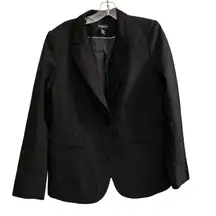 Liz Claiborne Career Black One Button Blazer Women Size 10