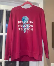 Peloton raspberry blue flower sweatshirt top crewneck woman’s small
