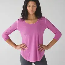 Lululemon Yogini 5 Year Long Sleeve Tee Pink Stripe