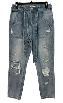 VERVET‎ Distressed Tie Waisted Belted Jeans High Rise Size 27