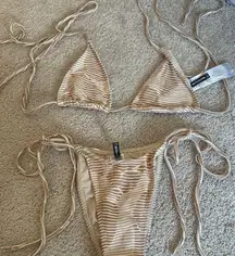 PrettyLittleThing Tan Bikini Set