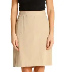 Lauren Ralph Lauren Solid Womens Size 4 Khaki Pencil Skirt