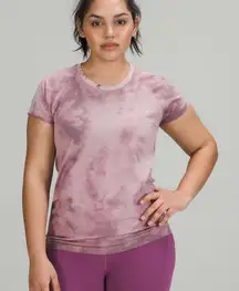Lululemon Swiftly Tech Short Sleeve Shirt 2.0 Marble Dye Vintage Plum size 4
