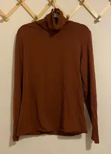 Peruvian Connection Brick Red Long Sleeve Turtleneck Top size Large