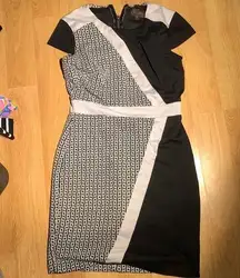 Black and white dress color block dress