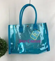 Juicy Couture Blue Clear Logo Print Tote Bag NEW