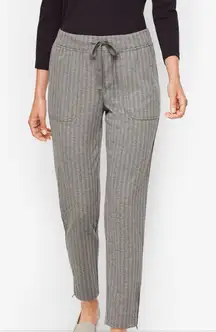 Talbots Herringbone Luxe Ankle Zip Jogger Pant Gray Size Medium Petite