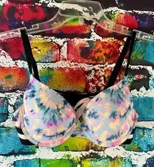 Victorias Secret PINK Tie Dye Wear Everywhere Push-Up Bra Women 34B