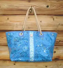 Lilly Pulitzer Large PVS Seashell Print Tote Beach Bag