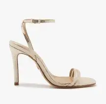 Schutz Altina Platina Gold Strappy Sandal Heels Sz 8
