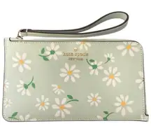 Kate Spade Green Day Tripper Daisy Medium Wristlet Purse EUC