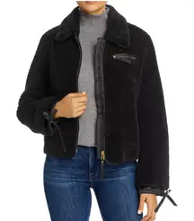 TORY BURCH Tie-Cuff Faux Fur Jacket‎ Sz Medium