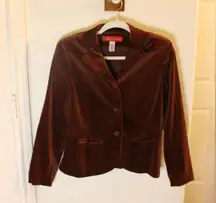 Vintage Anne Klein 70s Rusty Tan Velvet Blazer Size 8