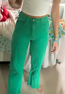 Green Straight Leg Jeans