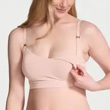 Victoria's Secret Bare Seamless Nursing Bra in nude color size small NWT