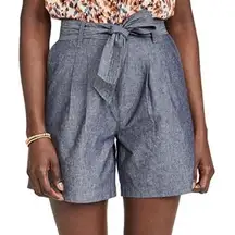 J Brand Pleated Tie Waist Immersed Shorts Womens Size 24 Cotton NWT