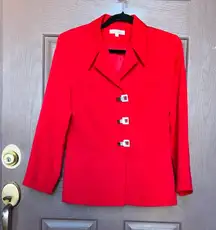 Chantelle Bold Red Blazer with Square Buttons