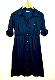 A Pea in the Pod Black Button Down Shirtdress size Small