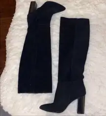 Joie Laisha Suede Boots Ruffle Detail Black 36