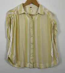 Free People Baby Blues Yellow Striped Top Size Small‎